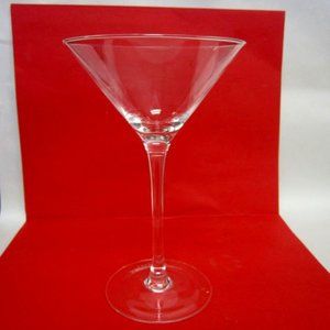 BELVEDERE CLEAR STEMMED GLASS, TALL GLASS, LOGO ON BASE, GREAT FOR A COLLECTOR